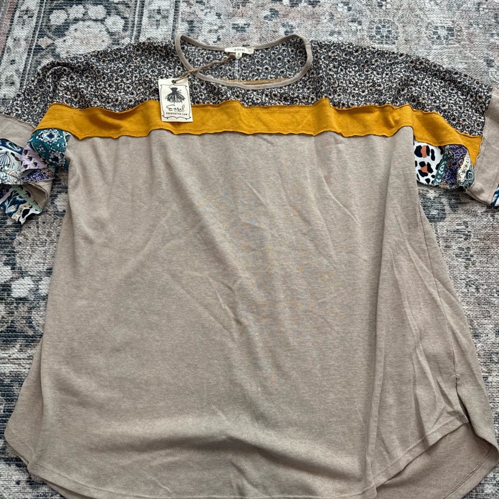 Easel Multicolor Patchwork Blouse - Picture 1 of 1